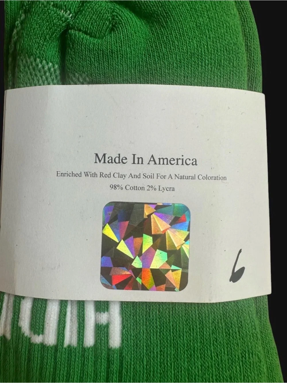 HIDDEN NY H LOGO MADE IN AMERICA SOCKS GREEN/WHITE ONE SIZE NWT
